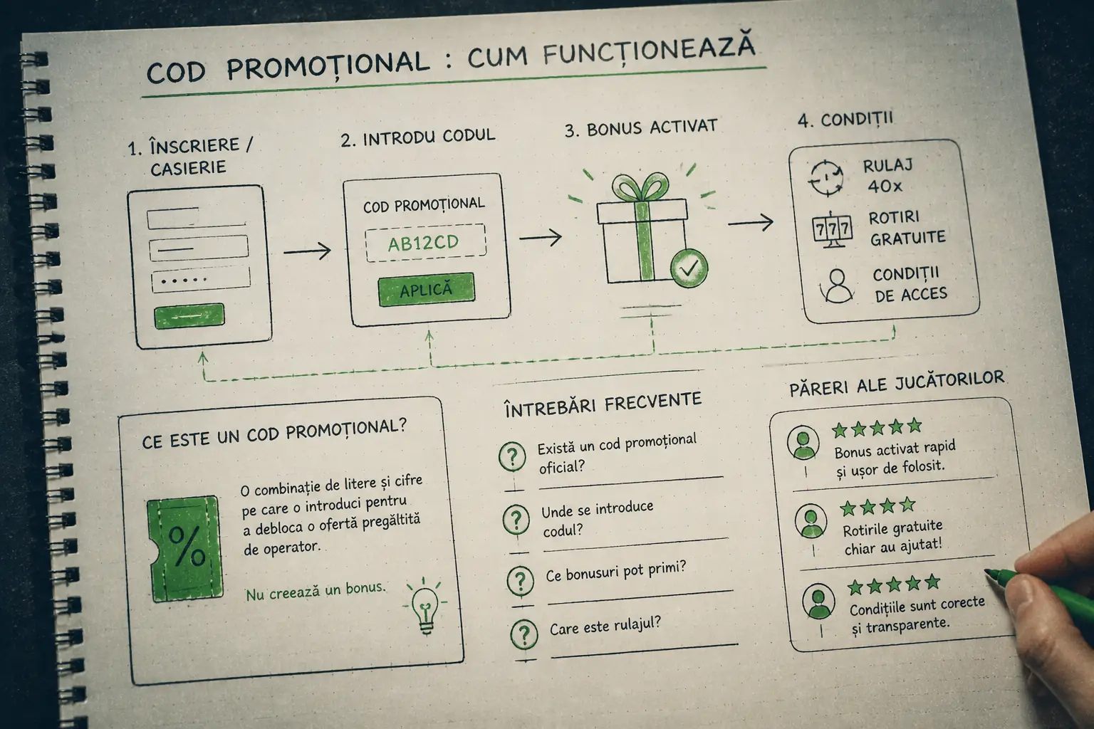 Cod promoțional Verde Casino pentru România visual guide for Verde Casino